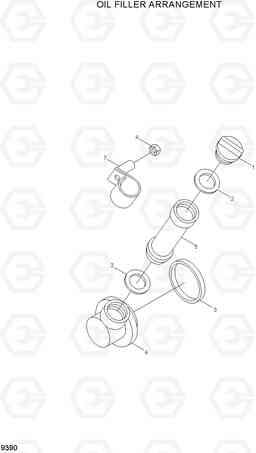 9390 OIL FILLER ARRANGEMENT 100/120/135/160D-7, Hyundai