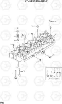 9480 CYLINDER HEAD(OLD) 100/120/135/160D-7, Hyundai