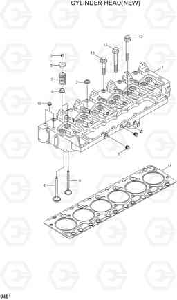 9481 CYLINDER HEAD(NEW) 100/120/135/160D-7, Hyundai