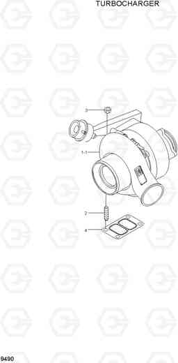 9490 TURBOCHARGER 100/120/135/160D-7, Hyundai