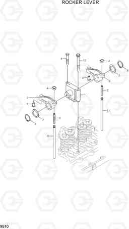 9510 ROCKER LEVER 100/120/135/160D-7, Hyundai