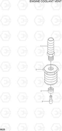 9520 ENGINE COOLANT VENT 100/120/135/160D-7, Hyundai