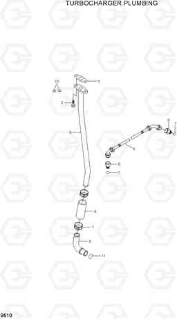 9610 TURBOCHARGER PLUMBING 100/120/135/160D-7, Hyundai