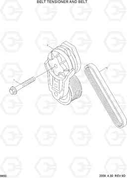 9650 BELT TENSIONER AND BELT 100/120/135/160D-7, Hyundai