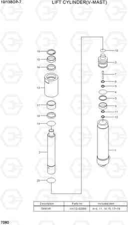 7080 LIFT CYLINDER (V-MAST) 10/13BOP-7, Hyundai