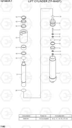 7180 LIFT CYLINDER (TF-MAST) 10/13BOP-7, Hyundai