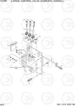 2010 3-SPOOL CONTROL VALVE LEVER(STD, NORMAL) 10/13BR-7, Hyundai