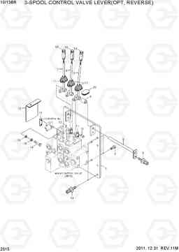 2015 3-SPOOL CONTROL VALVE LEVER(OPT,REVERSE) 10/13BR-7, Hyundai