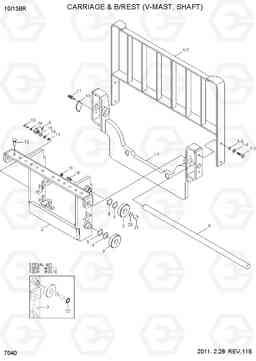 7040 CARRIAGE & B/REST (V-MAST,SHAFT) 10/13BR-7, Hyundai