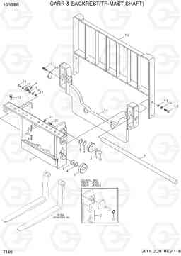 7140 CARR & BACKREST(TF-MAST,SHAFT) 10/13BR-7, Hyundai