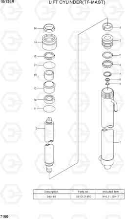 7150 LIFT CYLINDER(TF-MAST) 10/13BR-7, Hyundai