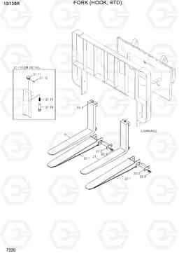 7220 FORK & EXTENSION FORK (HOOK, STD) 10/13BR-7, Hyundai