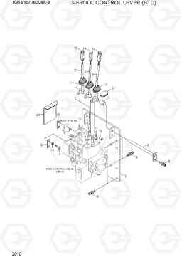 2010 3-SPOOL CONTROL LEVER (STD) 10/13/15/18/20BR-9, Hyundai