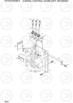 2015 3-SPOOL CONTROL LEVER (OPT,REVERSE) 10/13/15/18/20BR-9, Hyundai