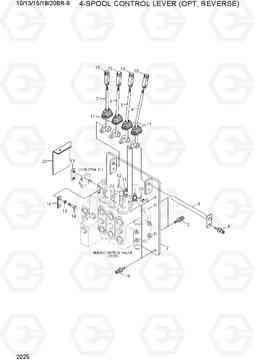 2025 4-SPOOL CONTROL LEVER (OPT,REVERSE) 10/13/15/18/20BR-9, Hyundai