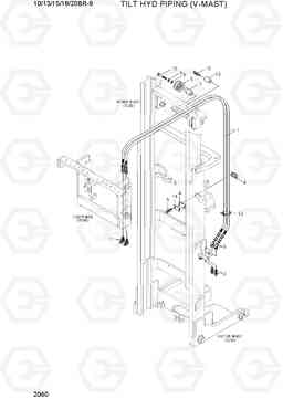 2060 TILT HYD PIPING (V-MAST) 10/13/15/18/20BR-9, Hyundai