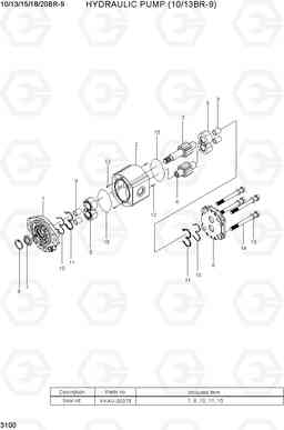3100 HYDRAULIC PUMP (10/13BR-9) 10/13/15/18/20BR-9, Hyundai