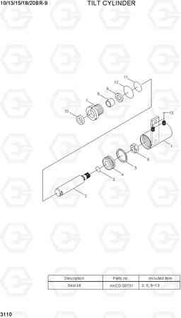 3110 TILT CYLINDER 10/13/15/18/20BR-9, Hyundai