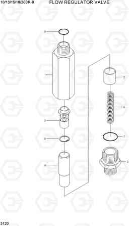 3120 FLOW REGULATOR VALVE 10/13/15/18/20BR-9, Hyundai