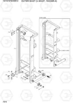 7015 OUTER MAST (V-MAST, 18/20BR-9) 10/13/15/18/20BR-9, Hyundai