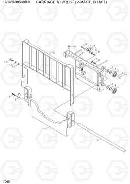 7040 CARRIAGE & B/REST (V-MAST,SHAFT) 10/13/15/18/20BR-9, Hyundai