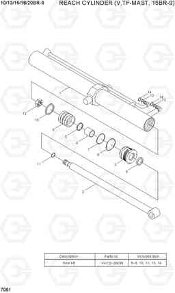 7061 REACH CYLINDER (V,TF-MAST, 15BR-9) 10/13/15/18/20BR-9, Hyundai