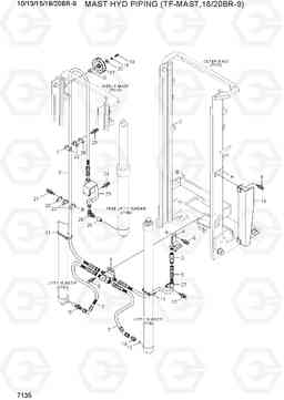 7135 MAST HYD PIPING (TF-MAST,18/20BR-9) 10/13/15/18/20BR-9, Hyundai