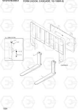 7231 FORK (HOOK, CASCADE, 10~18BR-9) 10/13/15/18/20BR-9, Hyundai