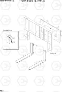 7240 FORK (HOOK, INI, 20BR-9) 10/13/15/18/20BR-9, Hyundai