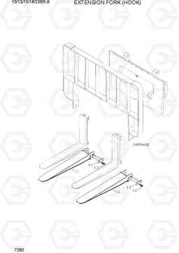 7260 EXTENSION FORK (HOOK) 10/13/15/18/20BR-9, Hyundai