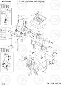 2010 2-SPOOL CONTROL LEVER (STD) 10/13/15BTR-9, Hyundai