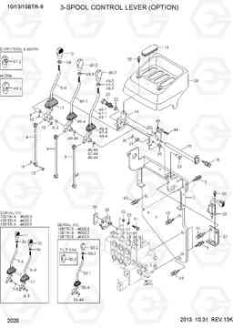 2020 3-SPOOL CONTROL LEVER (OPTION) 10/13/15BTR-9, Hyundai