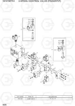 3025 3-SPOOL CONTROL VALVE (FINGERTIP) 10/13/15BTR-9, Hyundai