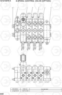 3030 4-SPOOL CONTROL VALVE (OPTION) 10/13/15BTR-9, Hyundai