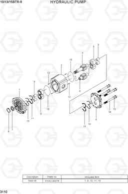 3110 HYDRAULIC PUMP 10/13/15BTR-9, Hyundai