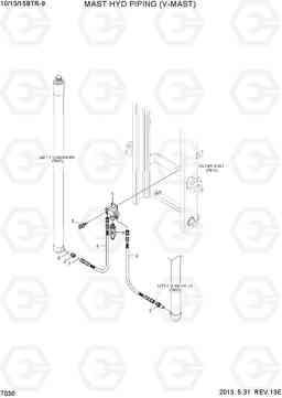 7030 MAST HYD PIPING (V-MAST) 10/13/15BTR-9, Hyundai