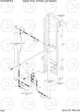 7130 MAST HYD PIPING (VF-MAST) 10/13/15BTR-9, Hyundai