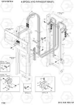 7190 4-SPOOL HYD PIPING (VF-MAST) 10/13/15BTR-9, Hyundai
