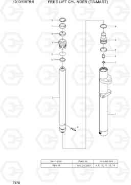 7370 FREE LIFT CYLINDER (TS-MAST) 10/13/15BTR-9, Hyundai