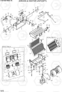 1070 AIRCON & HEATER UNIT(OPT) 110/130/160D-7A, Hyundai