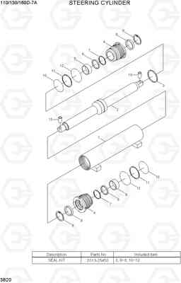 3B20 STEERING CYLINDER 110/130/160D-7A, Hyundai