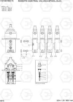 3B70 REMOTE CONTROL VALVE (4-SPOOL,OLD) 110/130/160D-7A, Hyundai