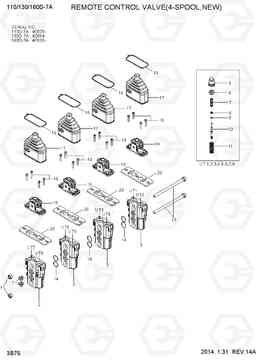 3B75 REMOTE CONTROL VALVE (4-SPOOL,NEW) 110/130/160D-7A, Hyundai
