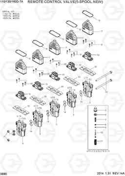 3B85 REMOTE CONTROL VALVE (5-SPOOL,NEW) 110/130/160D-7A, Hyundai