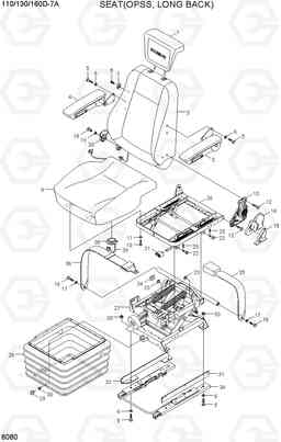 6080 SEAT(OPSS, LONG BACK) 110/130/160D-7A, Hyundai