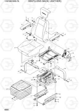 6092 SEAT(LONG BACK, LEATHER) 110/130/160D-7A, Hyundai