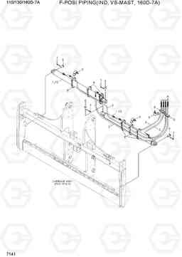 7141 F-POSI PIPING (IND,VS-MAST,160D-7A) 110/130/160D-7A, Hyundai