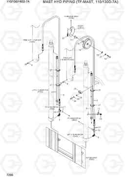 7230 MAST HYD PIPING (TF-MAST, 110/130D-7A) 110/130/160D-7A, Hyundai