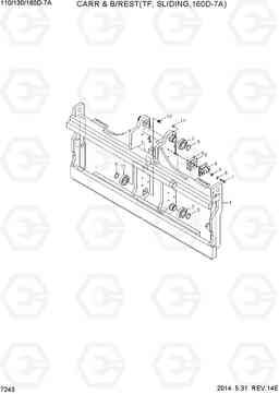 7243 CARR & B/REST (SLIDING, TF450, 160D-7A) 110/130/160D-7A, Hyundai