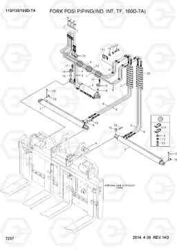 7257 FORK POSI PIPING(IND, INT, TF, 160D-7A) 110/130/160D-7A, Hyundai